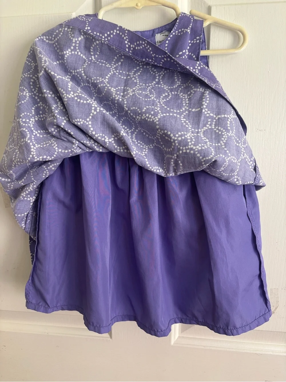Carter's Purple Dress with White Dot Pattern and Yellow Waistband